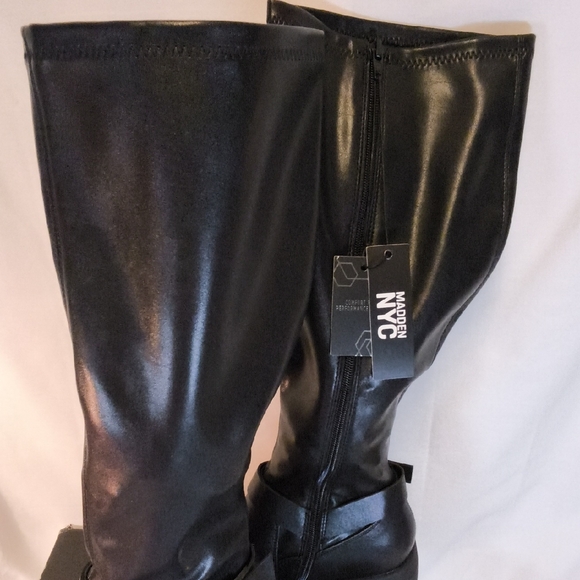 Madden NYC Black Heeled Boots - Picture 6 of 10
